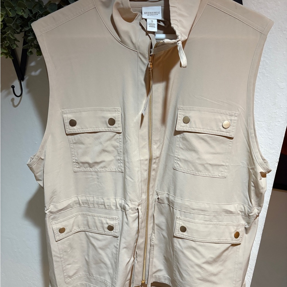 Chico's Tan Utility Vest size 3